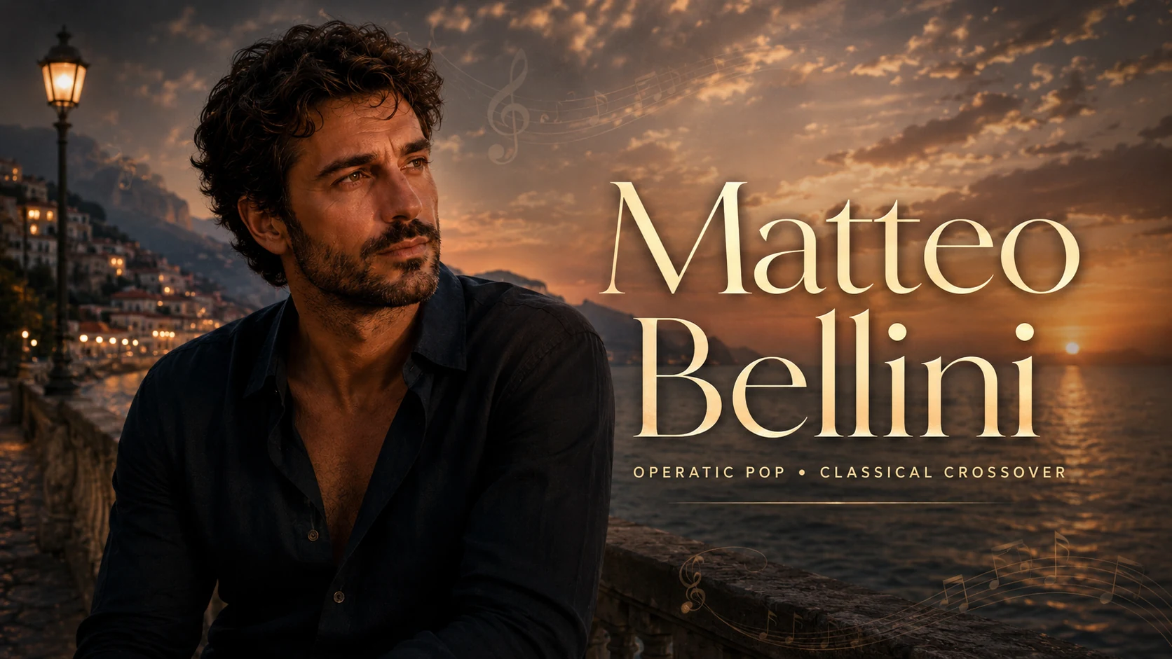 Matteo Bellini on the Amalfi coast at sunset